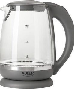 Adler AD 1286 - waterkoker - 2 Ltr - Grijs, Transparant - 2200 W