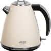 Adler AD 1343 - Stalen waterkoker - 1.5 liter - Strix - Creme