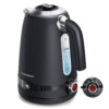 Aigostar Elektrische Waterkoker met temperatuursregeling - Retro - Instelbare Temperatuur - RVS - 1.7L - Zwart - Loki