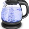 Aigostar Elfin 30IAX - Waterkoker glas - watekokers klein met LED - 1 Liter - Zwart