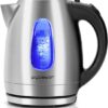 Aigostar Queen 30CDZ - Waterkoker RVS met Led verlichting - 1.7 Liter Zwart