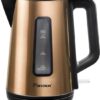 Bestron Waterkoker, met 360° basis & tot 1.7 Liter capaciteit, automatische kookstop & droogkookbeveiliging, 2200W, AWK1000CO, kleur: Koper