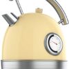 Cecotec retro waterkoker 1.8 liter - Temperatuurmeter - 2200 Watt - Geel