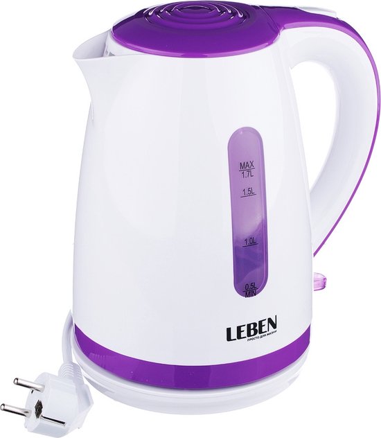 Leben Waterkoker - 1,7 liter - 1850 Watt - Paars