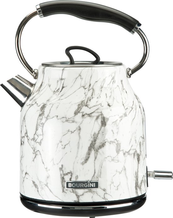 Marble Waterkoker retro - Marmerprint - Snoerloos te gebruiken - Metaal - antikalk waterfilter - ruime 1.7L inhoud voor 8 koppen thee - BPA vrij