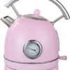 MOA Retro Waterkoker - Pastel Roze - Elektrisch - RVS - EK4TP
