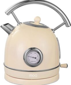 MOA Retro Waterkoker Pastel Crème - Elektrisch - RVS - EK4TC