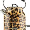 Panter Waterkoker retro - Panterprint - Snoerloos te gebruiken - Metaal - antikalk waterfilter - ruime 1.7L inhoud voor 8 koppen thee - BPA vrij