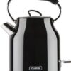 Retro Waterkoker - Zwart - Snoerloos te gebruiken - Metaal - antikalk waterfilter - ruime 1.7L inhoud voor 8 koppen thee - BPA vrij