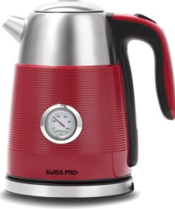Swiss Pro+ - retro line - waterkoker 1.7 L - 2250W - elektrisch - classic design - 2023 model - Red