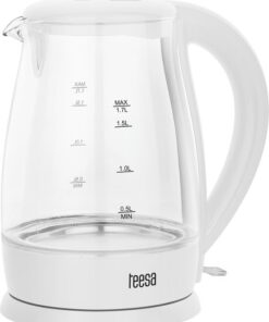 Teesa TSA1511W - Elektrische glazen waterkoker, 1,7 liter, wit