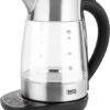 Teesa TSA1530 - Draadloze waterkoker met temperatuurregeling, 1,7 liter, roestvrijstaal, glas