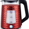 Waterkoker - Glas - RVS - 1500W - 2 Liter - Rood - Waterkokers